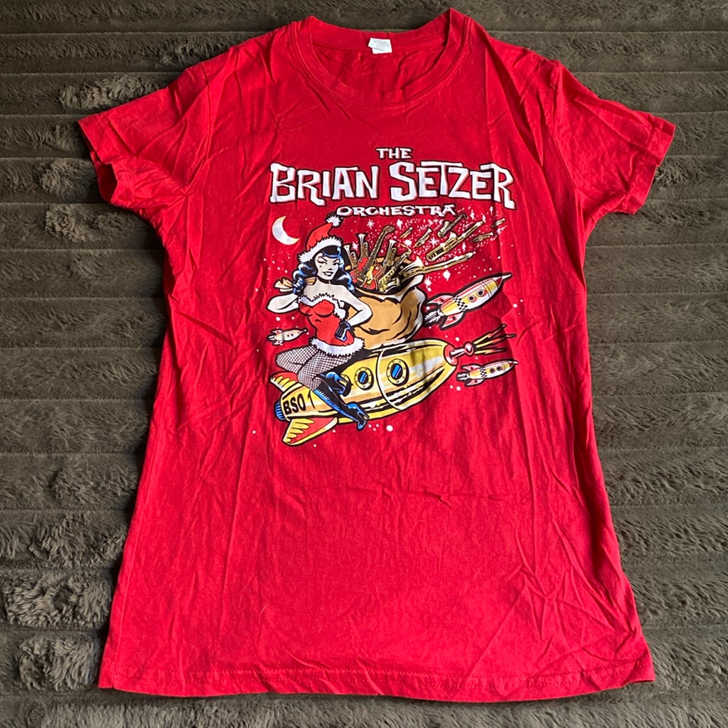 Brian Setzer From The Stray Cats Christmas Shirt